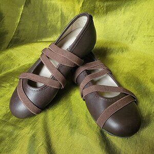 Palladium Brown Ballet Mary Jane Shoes Girls Size 10.5